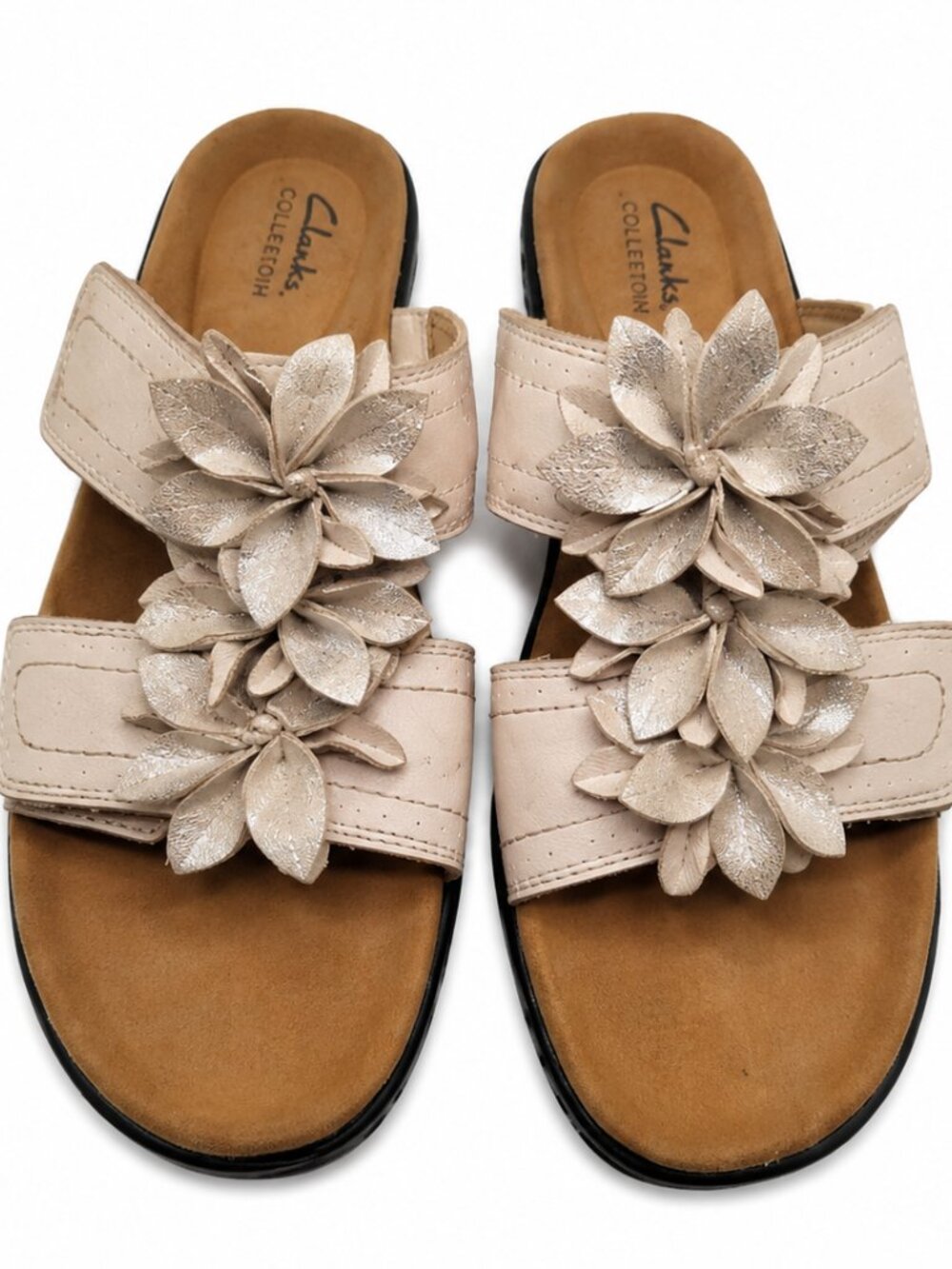 Clarks Collection Ultimate Comfort Floral Slide Sandals Size 9